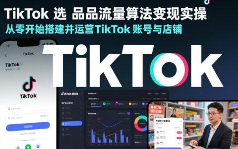 TikTok选品流量算法变现实操，从零开始搭建并运营TikTok账号与店铺