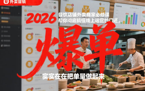 2026餐饮店铺外卖商家必修课，帮你彻底搞懂线上运营的门道，实实在在把单量做起来