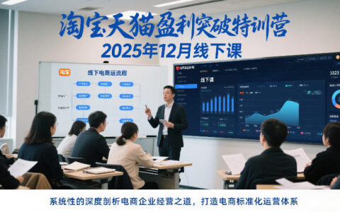 淘宝天猫盈利突破特训营25年12月线下课，系统性的深度剖析电商企业经营之道，打造电商标准化运营体系