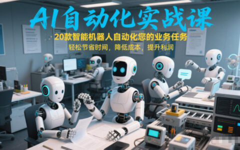 AI自动化实战课：20款智能机器人自动化您的业务任务，轻松节省时间，降低成本，提升利润