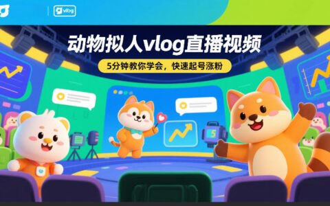 动物拟人vlog直播视频，5分钟教你学会，快速起号涨粉