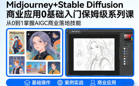 AIGC商业应用Midjourney+Stable Diffusion教程，0基础入门保姆级系列课