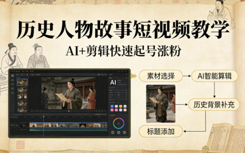 历史人物故事短视频教学，AI+剪辑制作历史人物题材短视频，快速起号涨粉
