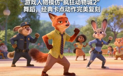 游戏人物模仿“疯狂动物城2”舞蹈，经典卡点动作完美复刻