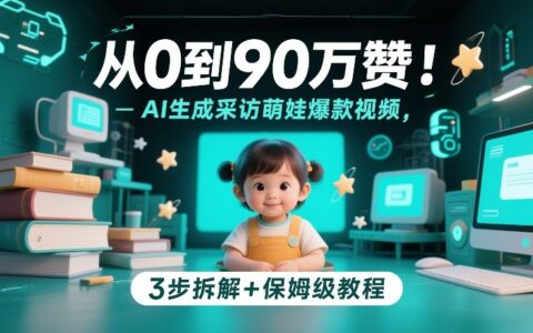 从0到90万赞：AI生成采访萌娃爆款视频，3步拆解+保姆级教程