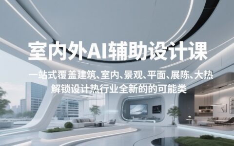 室内外AI设计课，一站式覆盖建筑、室内、景观、平面、展陈五大热门品类，解锁设计行业的全新可能