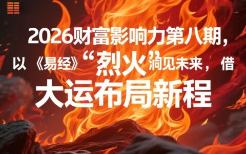 2026财富影响力第八期，以《易经》智慧洞见未来，借“离火”大运布局新程