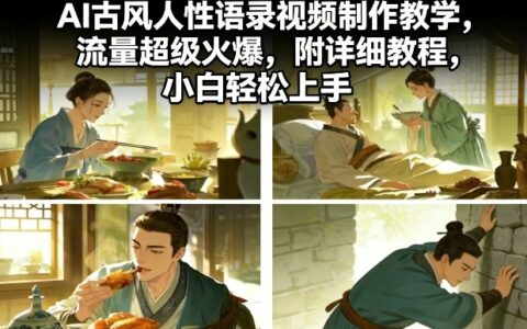 AI古风人性语录视频制作教学，流量超级火爆，附详细教程，小白轻松上手