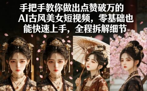 手把手教你做出点赞破万的AI古风美女短视频，零基础也能快速上手，全程拆解细节