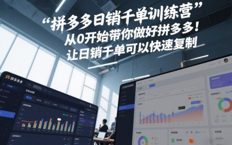 拼多多日销千单训练营，从0开始带你做好拼多多，让日销千单可以快速复制(更新26年2月)