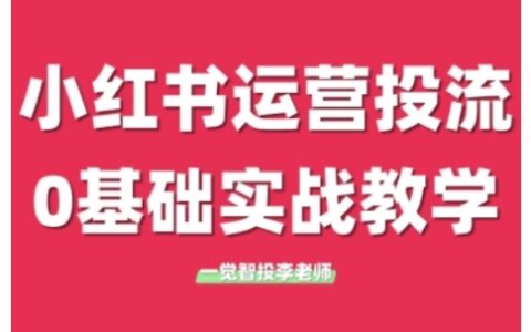 小红书运营投流，小红书广告投放从0到1的实战课，学完即可开始投放（更新26年）