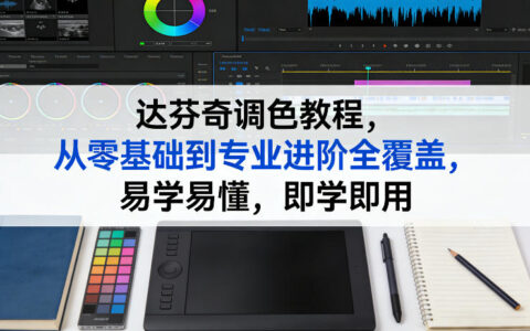 达芬奇调色教程，从零基础到专业进阶全覆盖，易学易懂，即学即用