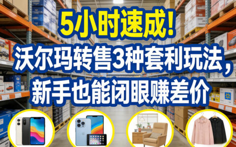 5小时速成！沃尔玛转售3种套利玩法，新手也能闭眼賺差价