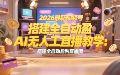 2026最新视频号AI无人直播教学：搭建全自动盈利直播间，低成本开启副业变现