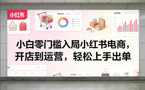 小白零门槛入局小红书电商，开店到运营，轻松上手出单