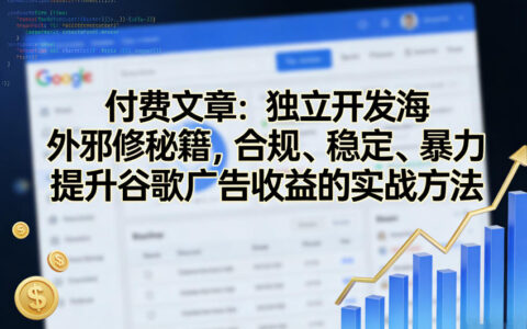 付费文章：独立开发海外邪修秘籍，合规、稳定、暴力提升谷歌广告收益的实战方法