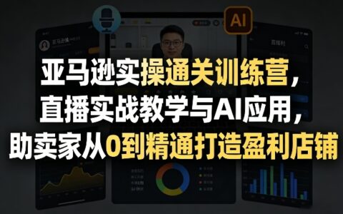 亚马逊实操通关训练营，直播实战教学与AI应用，助卖家从0到精通打造盈利店铺（更新3月）