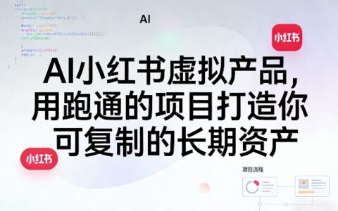 AI小红书虚拟产品，用跑通的项目打造你可复制的长期资产