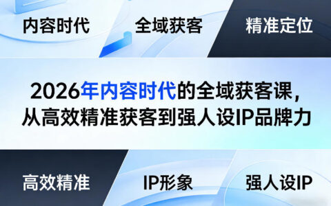 2026年内容时代的全域获客课，从高效精准获客到强人设IP品牌力