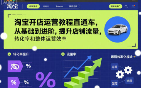 淘宝开店运营教程直通车，从基础到进阶，提升店铺流量，转化率和整体运营效率（更新26年3月）