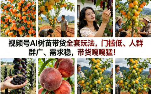 视频号AI树苗带货全套玩法，门槛低、人群广、需求稳，带货嘎嘎猛！