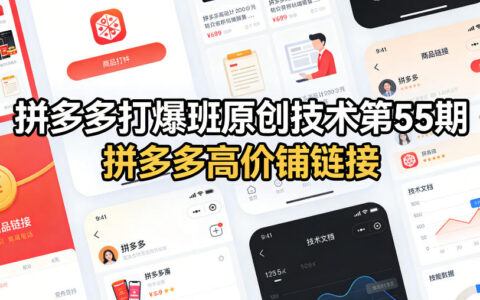 拼多多打爆班原创技术第55期，拼多多高价铺链接