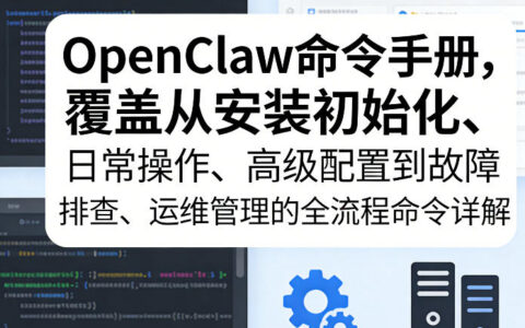 OpenClaw命令手册，覆盖从安装初始化、日常操作、高级配置到故障排查、运维管理的全流程命令详解