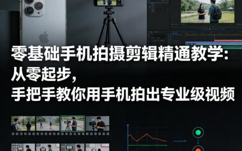 零基础手机拍摄剪辑精通教学：从零起步，手把手教你用手机拍出专业级视频