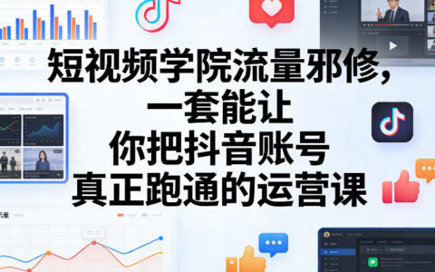 短视频学院流量邪修，一套能让你把抖音账号真正跑通的运营课