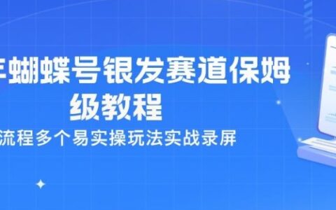 26年蝴蝶号银发赛道保姆级教程，全流程多个易实操玩法实战录屏