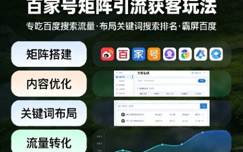 百家号矩阵引流获客玩法，专吃百度搜索流量，布局关键词搜索排名，霸屏百度