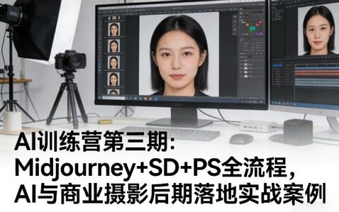 AI训练营第三期：Midjourney+SD+PS全流程，AI与商业摄影后期落地实战案例