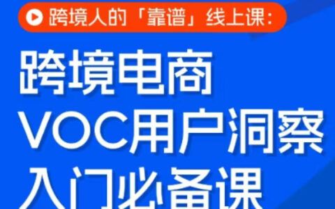 跨境电商VOC用户洞察入门必备课，跨境人的靠谱线上课