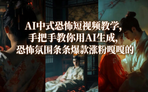 AI中式恐怖短视频教学，手把手教你用AI生成，恐怖氛围条条爆款涨粉嘎嘎的