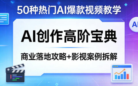 50种热门AI爆款视频教学，AI创作高阶宝典，商业落地攻略+影视案例拆解
