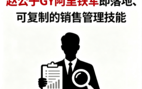 赵公子GY阿里铁军：从销冠到卓越管理者的24堂实战课