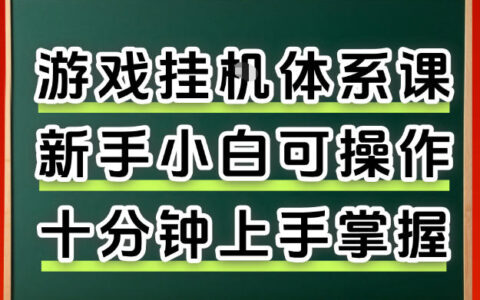 从0上手掌握游戏挂G全流程，新手小白当天上手当天出收益，一对一辅导【揭秘】