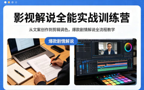 影视解说全能实战训练营：从文案创作到剪辑调色，爆款剧情解说全流程教学