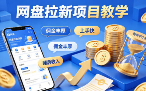 项小推网盘拉新项目教学，佣金丰厚，上手快，每天半小时，打造你的“睡后”收入