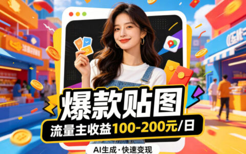 借助AI生成爆款贴图做公众流量主，当日收益100-200