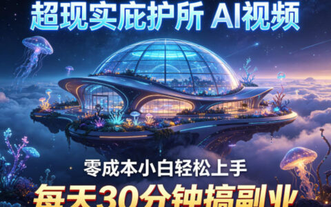 超现实庇护所AI视频项目拆解，零成本小白轻松上手，每天30分钟搞副业