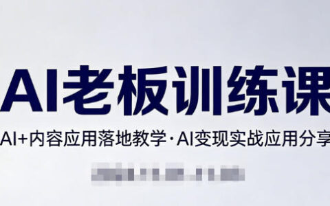 内容AI老板训练课，AI+内容应用落地教学，AI变现的实战应用分享