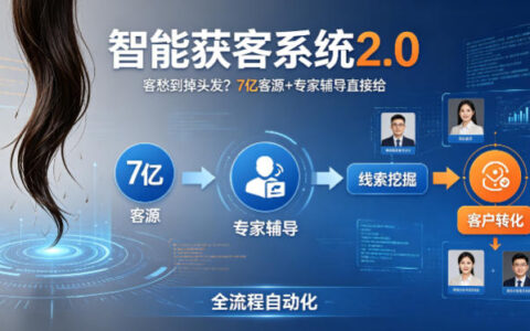 客愁到掉头发？智能获客系统2.0，7亿客源+专家辅导直接给，实现从线索挖掘到客户转化的全流程自动化