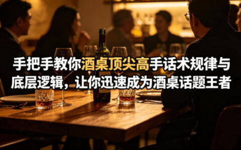付费文章：手把手教你酒桌顶尖高手话术规律与底层逻辑，让你迅速成为酒桌话题王者(二十年全网独家经验分享)