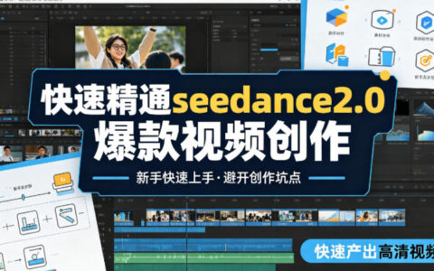 快速精通seedance2.0爆款视频创作，快速产出高清视频，避开大量创作坑点，新手也能快速上手