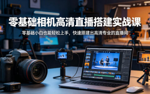 零基础相机高清直播间搭建实战课，小白也能轻松上手，快速搭建出高清专业的直播间