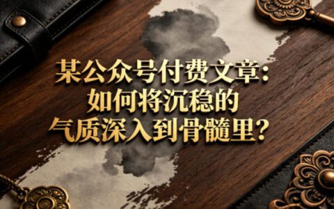 某公众号付费文章：如何将沉稳的气质深入到骨髓里？