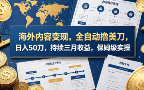 海外内容变现，全自动撸美刀，日入50刀，持续三月收益，保姆级实操【揭秘】