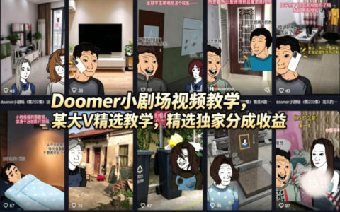 Doomer小剧场视频教学，某大V精选教学，精选独家分成收益