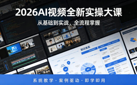 2026AI视频全新实操大课，从基础到实战，全流程掌握，系统教学·案例驱动·即学即用